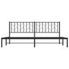 vidaXL Bedframe met hoofdbord metaal zwart 200x200 cm