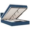 vidaXL Bed poef met matras en LED's stof 140x190 cm blauw