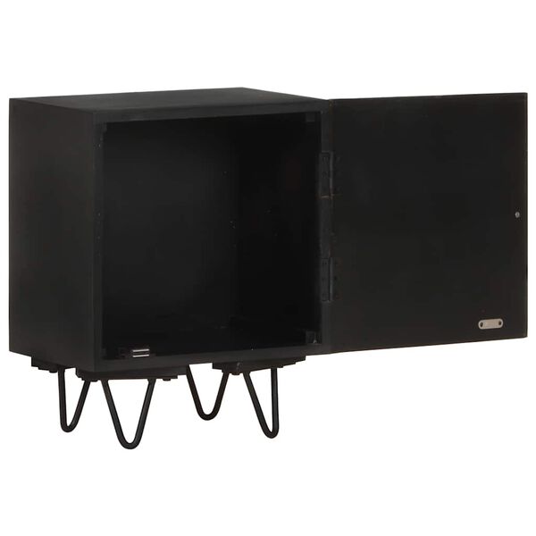 vidaXL Nachtkastje met messing voorkant 40x30x50 cm massief mangohout