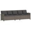 vidaXL 4-delige Loungeset met kussens poly rattan grijs