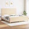 vidaXL Bedframe met hoofdeinde stof cr&egrave;mekleurig 180x200 cm