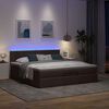 vidaXL Ottoman bed met matras en LED's 160x200cm stof donkerbruin