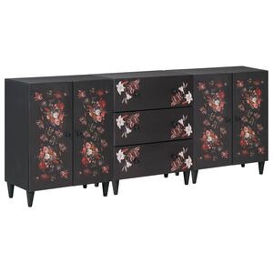 vidaXL Opslagkasten 3 st 180 x 33 x 75 cm Massief Mango Hout