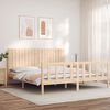 vidaXL Bedframe met hoofdbord massief hout