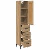 vidaXL Highboard Artisan Eiken 34,5 x 34 x 180 cm Bewerkt hout