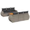 vidaXL 7-delige Loungeset met kussens poly rattan grijs