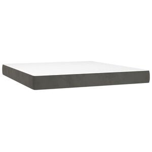 vidaXL Pocketveringmatras medium 180x200x20 cm fluweel donkergrijs