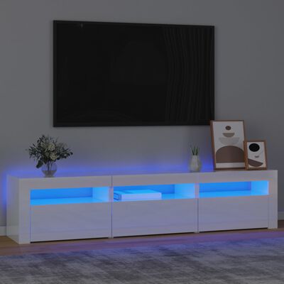 vidaXL Tv-meubel met LED-verlichting 180x35x40 cm hoogglans wit