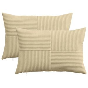 vidaXL Kussensloop 2 pcs ALMELO Grijs groen 30 x 50 cm corduroy