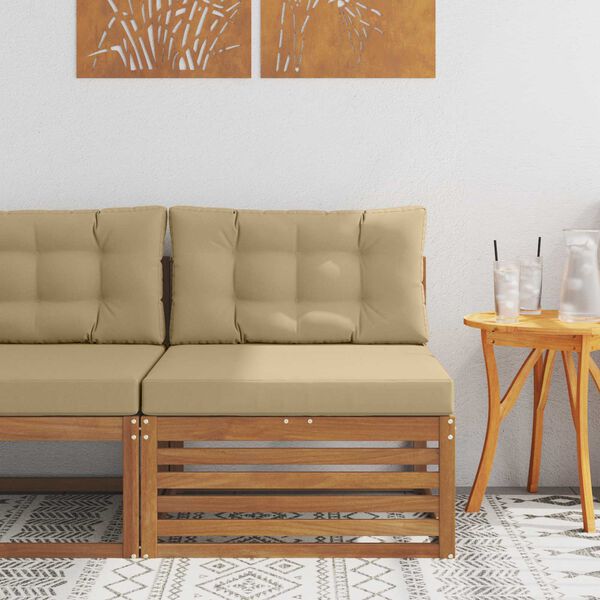 vidaXL Buitenzitmiddelsofa Massief Acaciahout Naturel