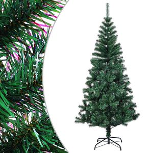 vidaXL Kunstkerstboom met iriserende uiteinden 210 cm PVC groen