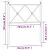 vidaXL Hoofdbord 80 cm metaal zwart