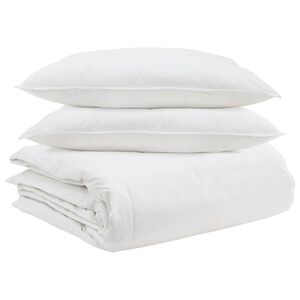vidaXL Dekbed Set met kussen 3 pcs Wit Donsveertjes