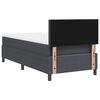 vidaXL Boxspringbed Donkergrijs en Wit 90 x 190 cm Katoen Stof
