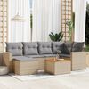 vidaXL 7-delige Loungeset met kussens poly rattan gemengd beige
