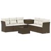 vidaXL Bankstel 8 st Bruin en Cr&egrave;me Wit Poly Rattan en Staal