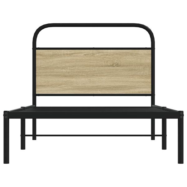 vidaXL Bedframe zonder matras bewerkt hout sonoma eikenkleur 90x190 cm