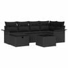 vidaXL Tuinbankenset 7 st Zwart poly rattan