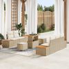 vidaXL Tuinbankenset 8 pcs Beige poly rattan