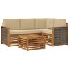 vidaXL Buiten bankenset 5 st Natuurlijk en Beige Polyester