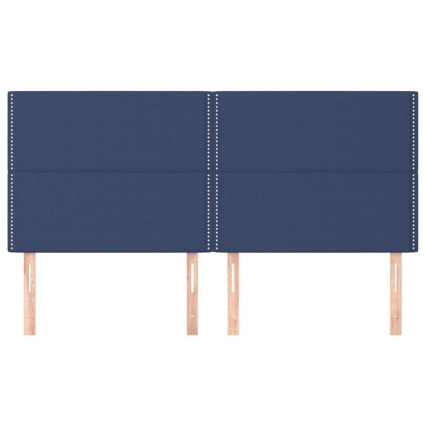vidaXL Hoofdbord blauw 200x5x118/128 cm stof