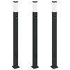 vidaXL Bolderverlichting met sensor en stopcontact 3 stuks 110 cm zwart IP44