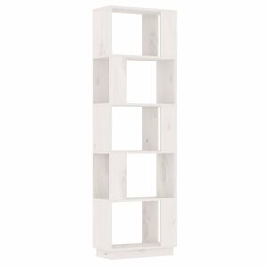 vidaXL Boekenkast/kamerscherm 51x25x163,5 cm massief grenenhout wit
