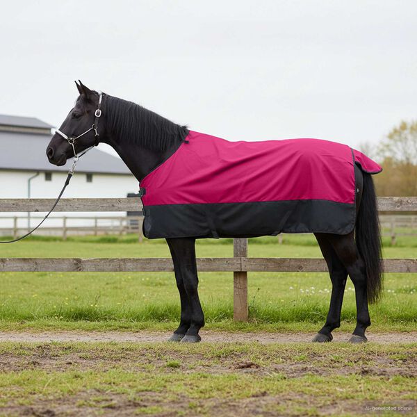 vidaXL Paardendeken Roze en Zwart 105 cm Polyester