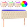 vidaXL Hoofdbord LED 160x5x78/88 cm stof zwart, hoofdeinde, houten hoofdeinde, bedonderdeel, houten hoofdbord, slaapkamermeubel, bedaccessoire