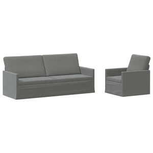 vidaXL Bankstel 2 pcs Donkergrijs fluweel