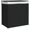vidaXL Wasmand met 2 vakken 53x35x57 cm poly rattan zwart