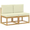 vidaXL 2 st Buiten Midden Sofa Massief Acaciahout Wit