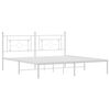 vidaXL Bedframe met hoofdbord metaal wit 183x213 cm