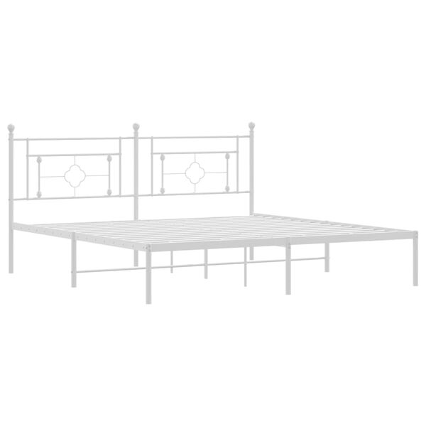 vidaXL Bedframe met hoofdbord metaal wit 183x213 cm