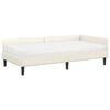 vidaXL Hoekbedframe met Matras Anders 2 pcs Cr&egrave;me Fluweel