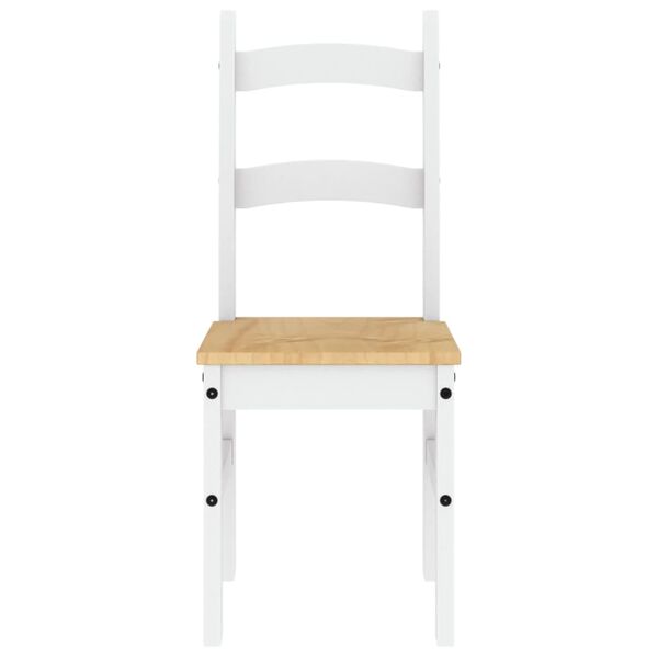 vidaXL Eetkamerstoelen 2 st 40x46x99 cm massief grenenhout wit