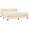vidaXL Boxspring met matras en LED stof cr&egrave;mekleurig 160x200 cm