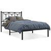 vidaXL Bedframe met hoofdbord metaal zwart 100x190 cm