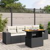 vidaXL 5-delige Loungeset met kussens poly rattan zwart
