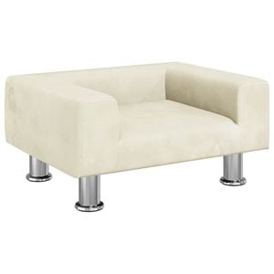 vidaXL Hondenmand 50x40x26,5 cm fluweel cr&egrave;mekleurig