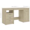 vidaXL Bureau 140x50x76 cm bewerkt hout sonoma eikenkleurig