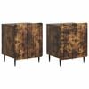 vidaXL Nachtkastje 2 st Gerookt eiken 43 x 34,5 x 52 cm Bewerkt hout