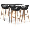 vidaXL 5-delige Barset zwart
