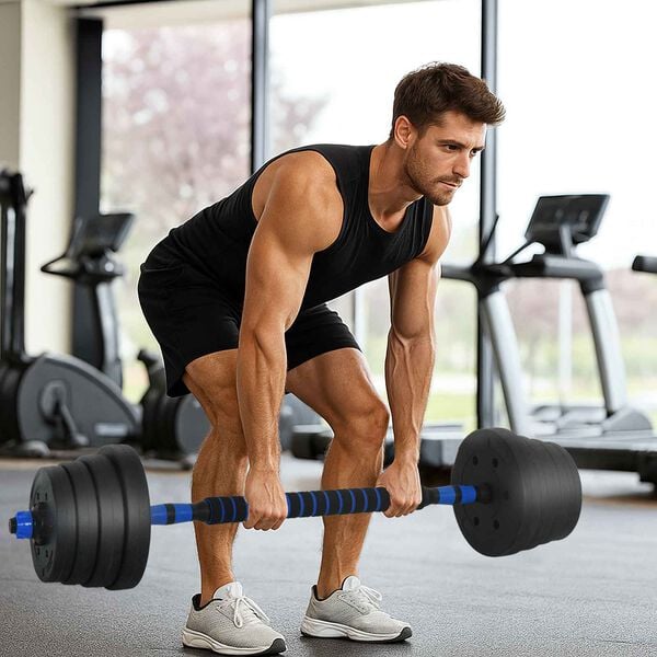 vidaXL 2-in-1 Halter Set Zwart en Blauw 121 x 19,5 x 19,5 cm