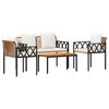 vidaXL tuinmeubelset 4 st Bruin en Cr&egrave;me Wit poly rattan