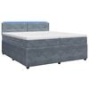 vidaXL Boxspringbed met matras Donkergrijs 200 x 200 cm Fluweel