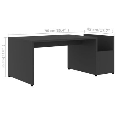 vidaXL Salontafel 90x45x35 cm bewerkt hout grijs