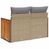 vidaXL Tuinbank 2-zits met kussens poly rattan beige