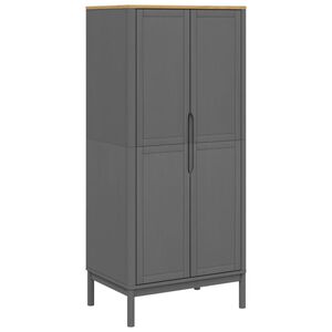 vidaXL Kledingkast FLORO 77x53x171 cm massief grenenhout grijs