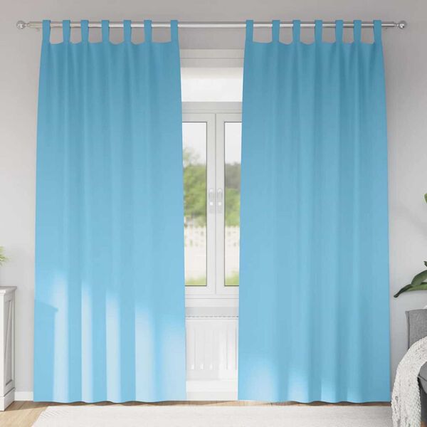 vidaXL Zwart-out Gordijnen met Ringen 2 pcs Lichtblauw 245 x 140 cm